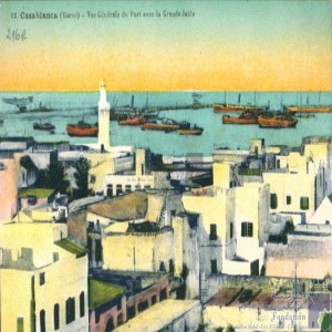 Casablanca - vue générale du port avec la grande jetée