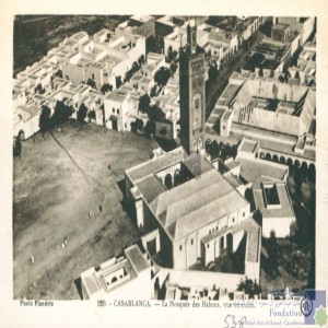 Casablanca - la Mosquée des Habous, vue en avion