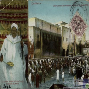 Casablanca - débarquement des chasseurs d\'Afrique (8 mars 1908) - le prince Moulai el Amine, oncle du sultan du Maroc