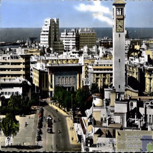 Casablanca - vue générale sur la Place administrative et vers le port