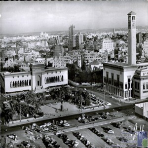 Casablanca - vue générale, le Palais de Justice et l\'Hôtel de ville