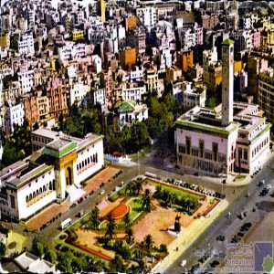 Casablanca - la municipalité, le Palais de Justice et la statue Lyautey