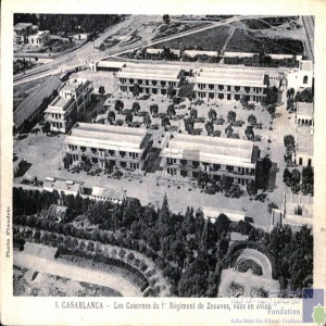 Casablanca - les casernes du 1er régiment de zouaves, vues en avion