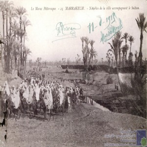 Marrakech - notables de la ville accompagnant le Sultan