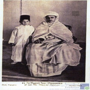 Sa Majesté Sidi-Mohammed et son fils Moulay-Hassan