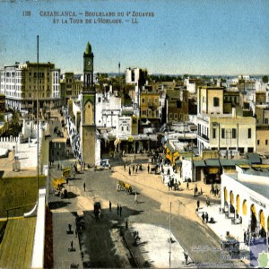 Casablanca - Boulevard du 4e Zouaves et la Tour de l\'Horloge