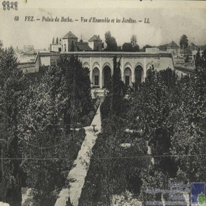 Fez - Palais du Batha - vue d\'ensemble et les jardins