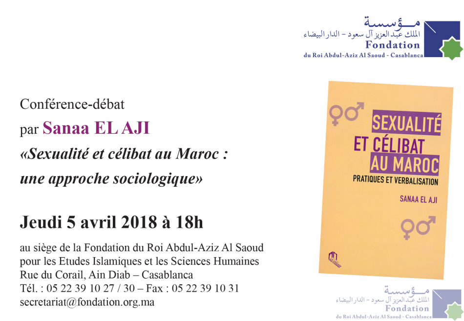 Conférence-débat par Sanaa El Aji «Sexualité et célibat au Maroc : une approche sociologique»