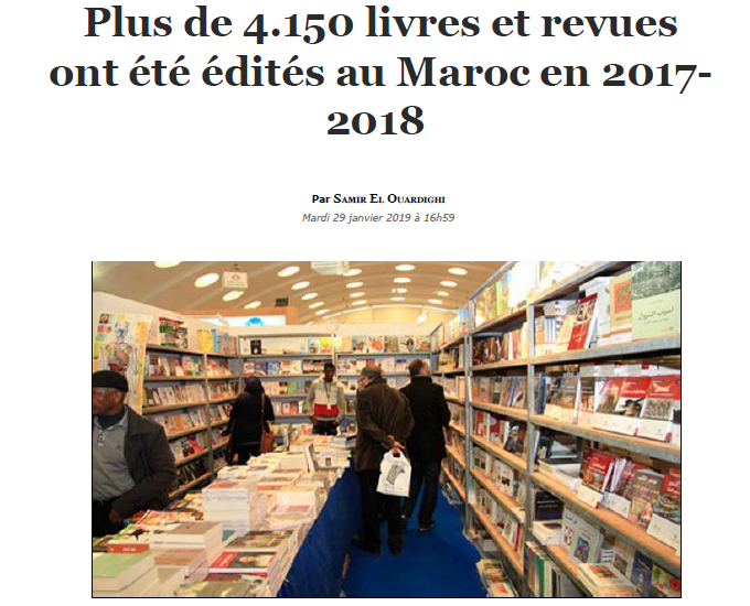 Plus de 4.150 livres et revues ont été édités au Maroc en 2017- 2018