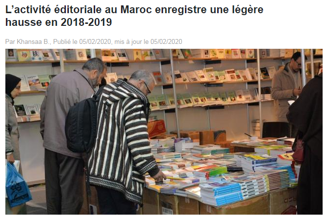 LE BRIEF | L’activité éditoriale au Maroc enregistre une légère hausse en 2018-2019